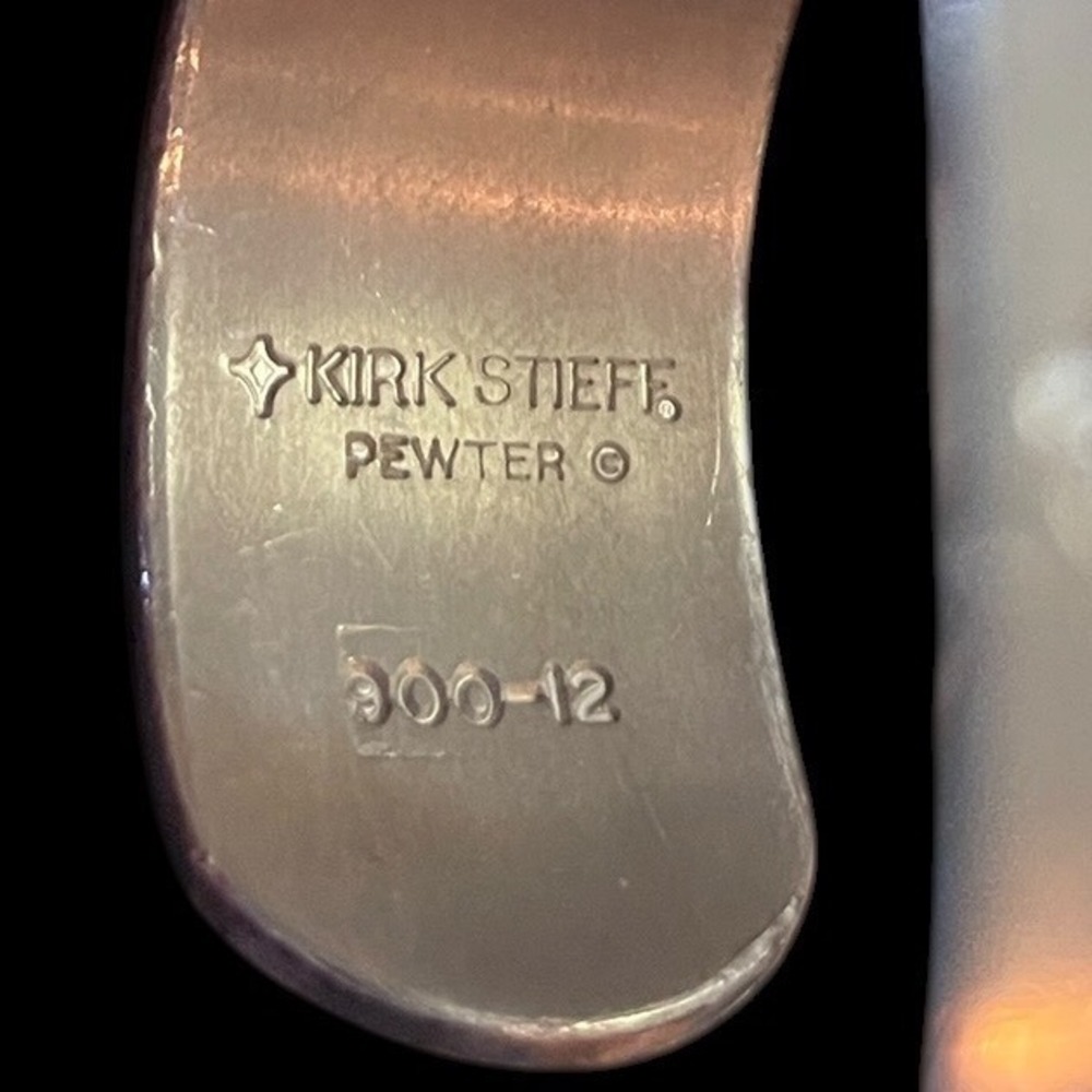 Vintage Wide Cuff Kirk Stieff Pewter Narcissus Floral Cuff Bracelet 900-12 - Picture 3 of 8